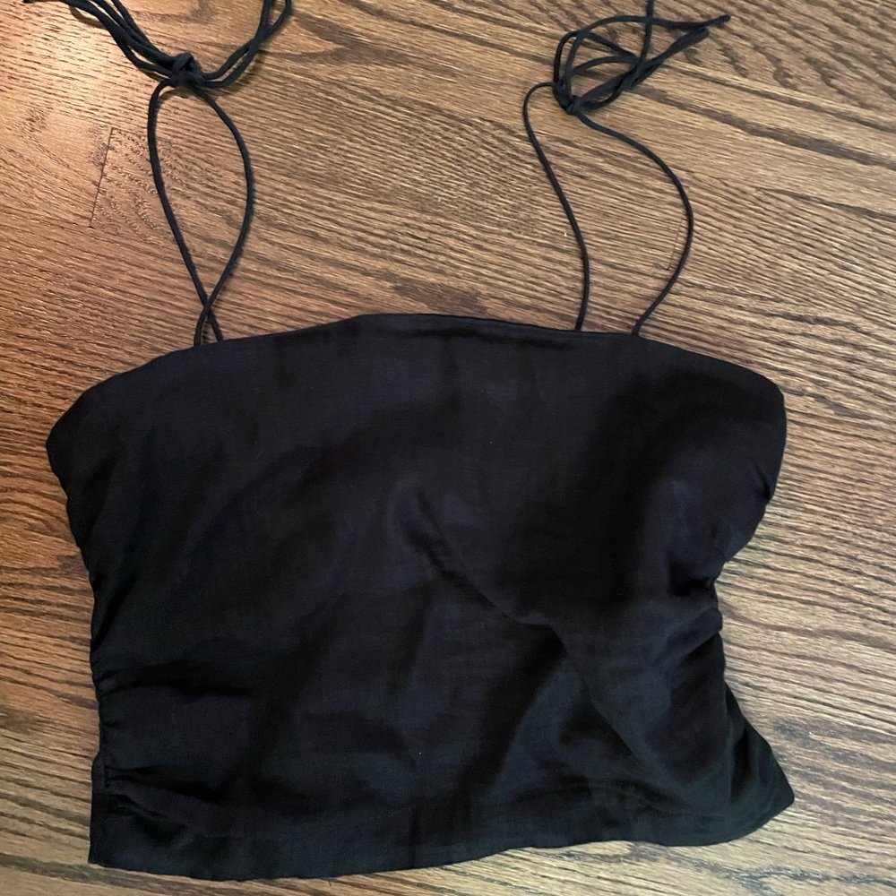 H&M Black Crop Tank Top Size Medium